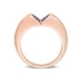 thumbnail image 4 of 1/5 Carat (Ctw) African Amethyst Promise Heart Ring in Rose Plated Sterling Silver for Women, 4 of 6