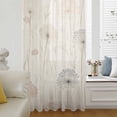 thumbnail image 6 of Dandelion Retro Leaves Sheer Curtains 63 Inches Long, Farmhouse Botanical Watercolor Light Filering Curtains, Breathable Simi Curtain Privacy Drapes for Living Room Bedroom Window Treatment, 6 of 9