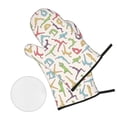 thumbnail image 2 of Yoga Asanas Poses 4Pcs Oven Mitts and Pot Holders Sets Oven Kitchen Gloves Hot Pads for Cooking BBQ Baking Grilling, 2 of 7