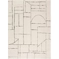thumbnail image 3 of Hauteloom Keats Living Room, Bedroom Shag Area Rug - High Pile - Modern Abstract Geometric - Beige, Cream, Black - 5'3" x 7', 3 of 20