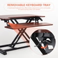 thumbnail image 6 of FLEXISPOT Home Office Height Adjustable Standing Desk Converter Mahogany 28" U-Shape with Keyboard Tray, 6 of 7