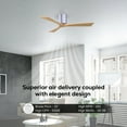 thumbnail image 4 of Matthews Fan Company IR3H-BN-LM-52 Irene 52" Brushed Nickel Hugger Ceiling Fan with 3 Light Maple Blades, Remote and Wall Control, Indoor/Outdoor Damp Rated, 4 of 6