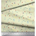 thumbnail image 2 of Soimoi Yellow Cotton Voile Fabric Lets Bake Kitchen Print Fabric by the Yard 42 Inch Wide, 2 of 3