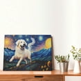 thumbnail image 4 of Gukieu Vintage Starry Sky Puppy Print Horizontal Canvas Decorative Painting 12x16 Inch Shrinkage Resistant Frame Hanging Home Wall Art Decor, 4 of 6