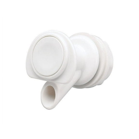 2 PC Igloo Plastic White Replacement Spigot 10 Capacity, 5.75 H x 3.88 D x 1.38 W in. with Gasketed Nut