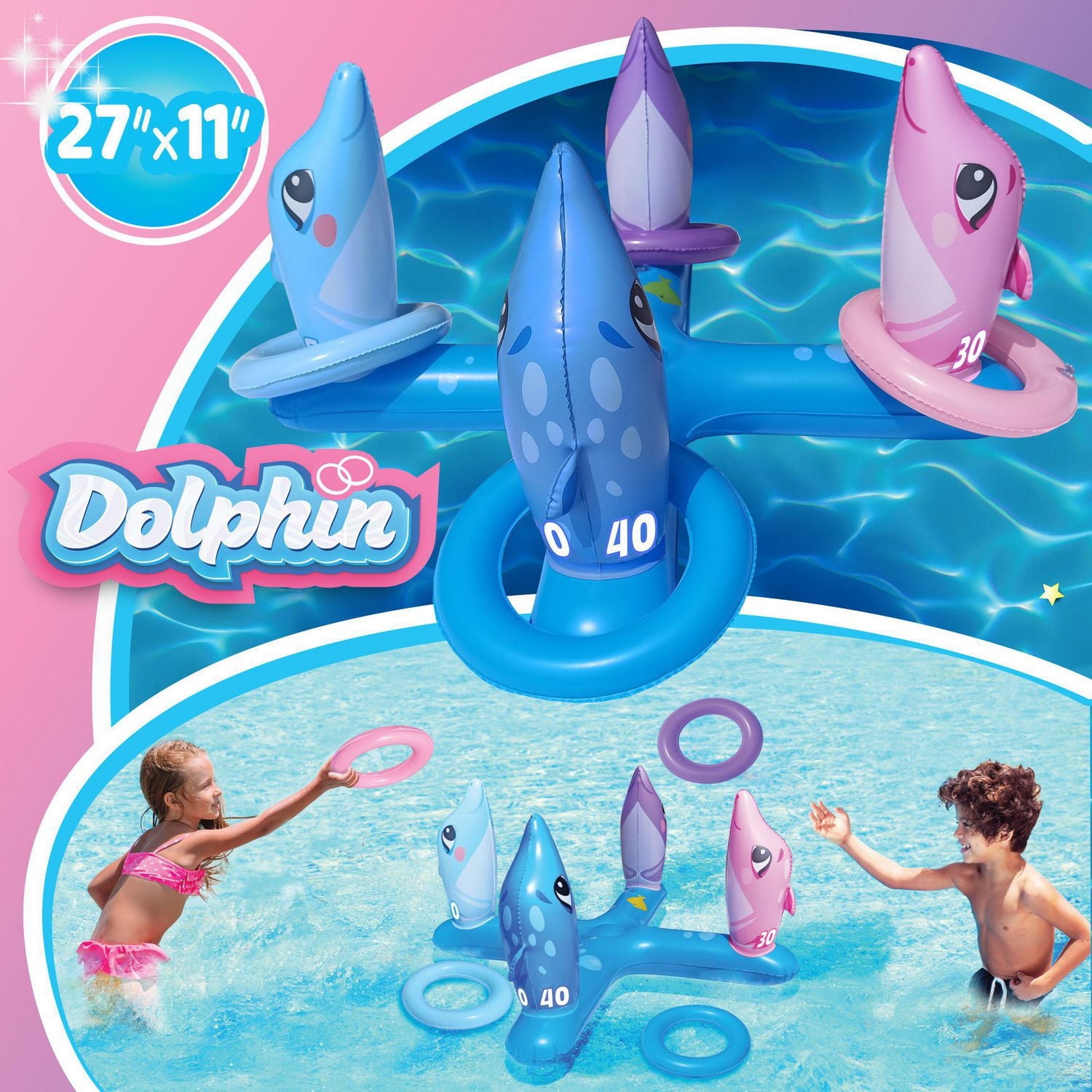 Splash Buddies Inflatable Dolphin Ring Toss Game
