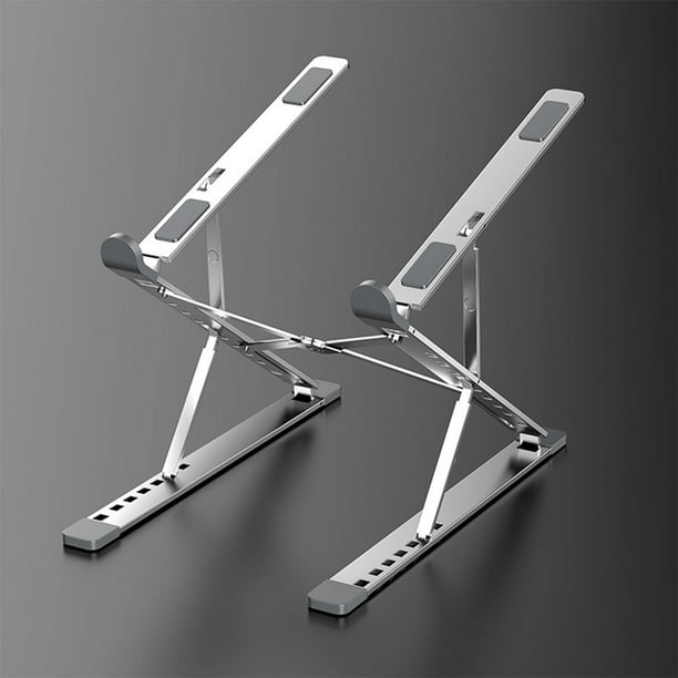 7 + 8 Gear Soporte para computadora Metal Ligero Compatible Ventilado Ergonómico Portátil Soporte vertical Plegable Plegable para negocios Escritorio plata CUTICAT Soporte informático