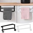 thumbnail image 2 of Dbuoem Towel Rack Cabinet Door Hanging Rod 2 Layers Design Bathroom Door Towel Hanger, 2 of 8