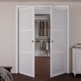 thumbnail image 2 of 60" X 80" 3-Lite Paneled Manufactured Wood and Glass Pivot-French Door With Installation Hardware Kit, 2 of 7