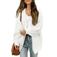thumbnail image 2 of Women's Sweater Oversize Long Sleeve V Neck Loose Casual Knitted Open Front Cardigan Trendy Clothes 2025, 2 of 9