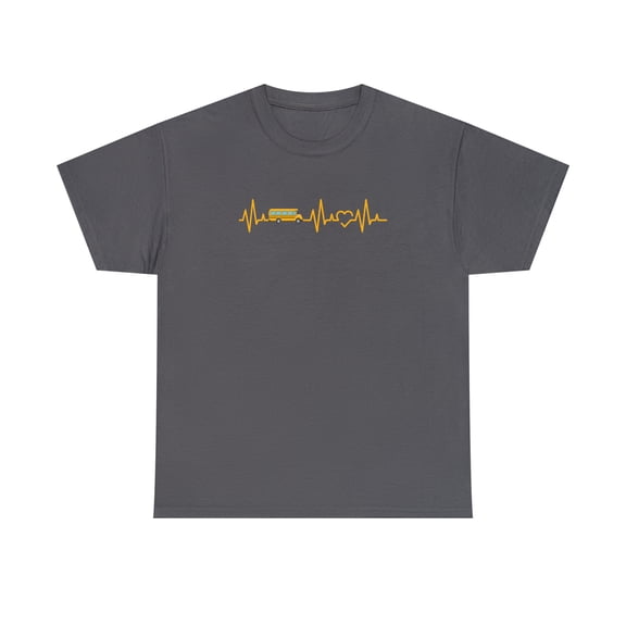 School Bus Heartbeat Shirt, Christmas Gift, Birthday Gift Tee - ID: 1557