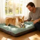 thumbnail image 4 of Ropa de cama, colchones de aire y accesorios, cama extragrande para perros, colchón lavable para mascotas, cojín grueso, cálido y acogedor para perros grandes, almohadilla para dormir para cachorros e, 4 of 7