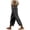 Dark Gray, variant on Women Linen Capri Pants with Drawstring Petite Beachwear Lightweight Elastic Waist Pants Solid Lace Up Trouser Pant Casual Baggy Elastic Waist Trouser Wide Leg Pant With Pocket Fashion Pant