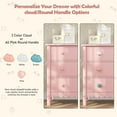 thumbnail image 4 of 3 Drawer Dresser for Bedroom, Small Pink Drawer Dresser with Colorful Cloud Handle, Chest of Drawers for Bedroom, Cute Scalloped Nightstand for Living Room, Entryway and Hallway, 4 of 18