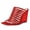 Red, variant on YDN Women Fashion Cutout Square Open Toe Mules Slip On Wedge High Heel Sandals Outdoor Dressy Office Casual Slipper Shoes Size 4 Green