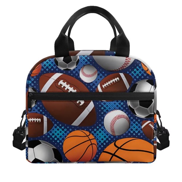 Binienty Insulated Lunch Box Sport Baseball Soccer Football Lunch Bag