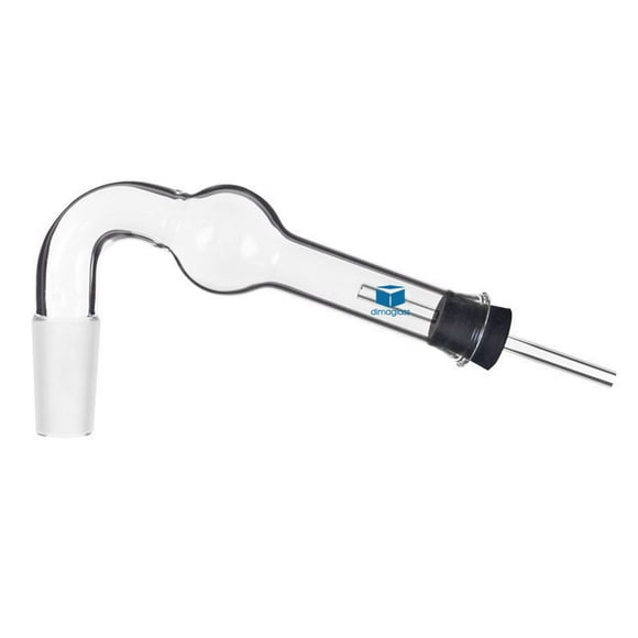 DIMA GLASS® Drying Tube, 75 Deg 24/40,supplied complete with rubber stopper, glass tube