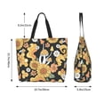 thumbnail image 6 of Bingfone Canvas Tote Bag For Women With Inner Pocket Aesthetic Cute Shopping Tote Bags Reusable Grocery Bags-Mushrooms Honeycomb, 6 of 9