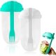 thumbnail image 1 of Juego de 2 ensaladeras JM con tenedor caja para ensalada cepillo blanco verde, 1 of 5