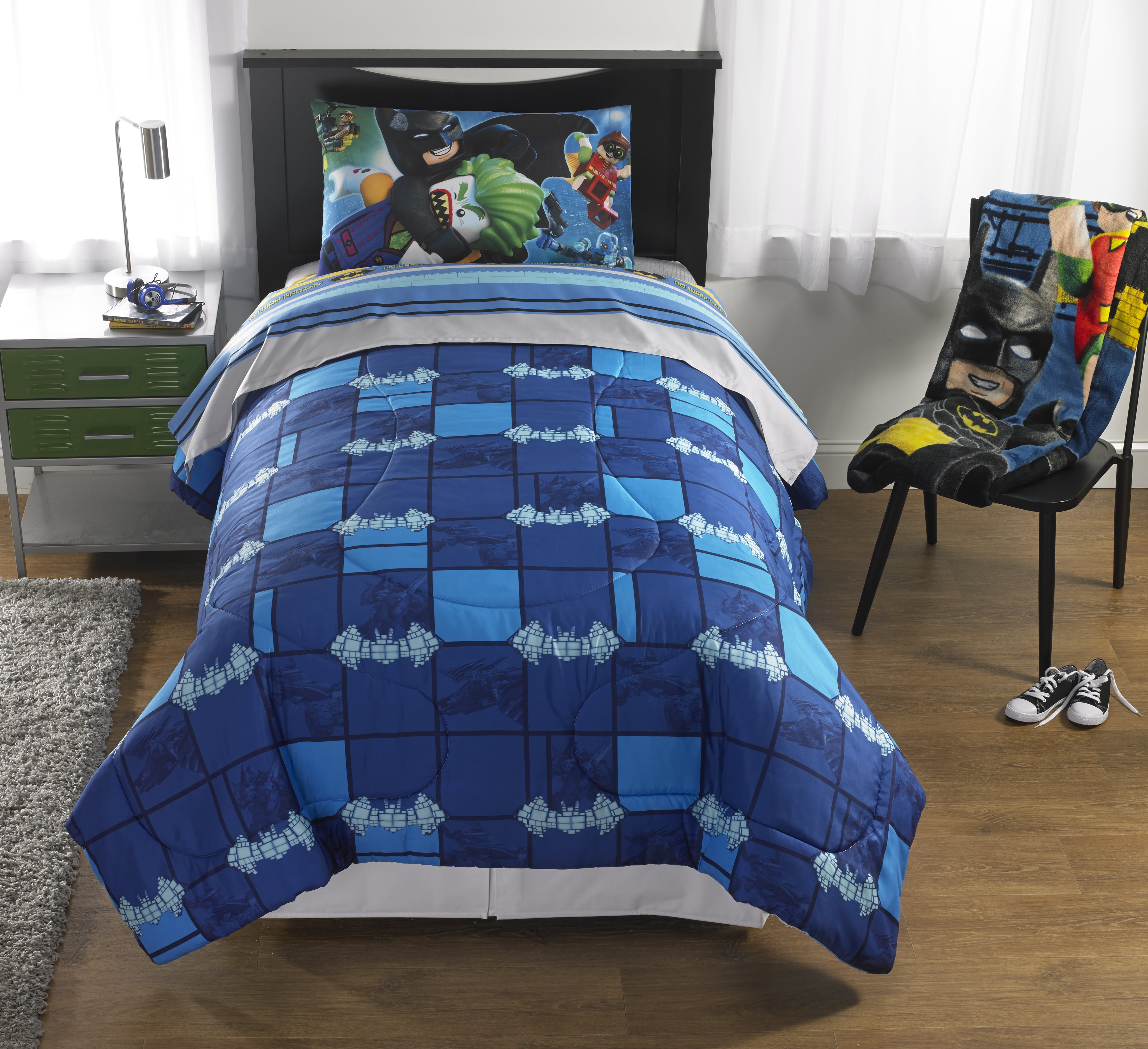 Kids Batman Lego Bedding Set Twin Bed In A Bag Blue Boys Kids Batman Lego Bedding Set Twin Bed In A Bag Blue Boys Comforter Quilt
