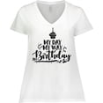 thumbnail image 3 of Inktastic My Day My Way My Birthday Women's Plus Size V-Neck T-Shirt, 3 of 5