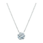 Lafonn Lassaire In Motion Sterling Silver Platinum Plated Lassire Simulated Diamond Necklace (1.5 CTTW)