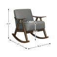 thumbnail image 3 of Lexicon Waithe Mid-Century Textured Fabric Rocking Chair in Dark Walnut/Gray, 3 of 6