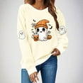 thumbnail image 2 of Chandail en Molleton Gothique Imprimé Fantôme pour Femmes Col Rond Manches Longues Blouses Coupe Ample Chandail-Over Blouse Athlétique Extensible Ultra Doux Texturé Thermique Chemises 2025, 2 of 4