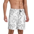 thumbnail image 2 of Pofeuu Hand Drawn Snake Print Men's Soft Woven Elastic Waistband Sleep Pajama Short-Medium, 2 of 6