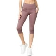 thumbnail image 2 of Women's High Waist Pocket Activewear Leggings, Capri, Smoky Mauve, Capri, M, 2 of 5