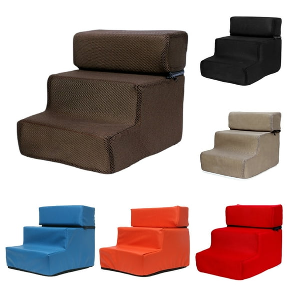 D-GROEE Solid Color Pet Ladder Cover Zippered Faux Leather Cover with Non-Slip Bottom(Not Included Stairs)