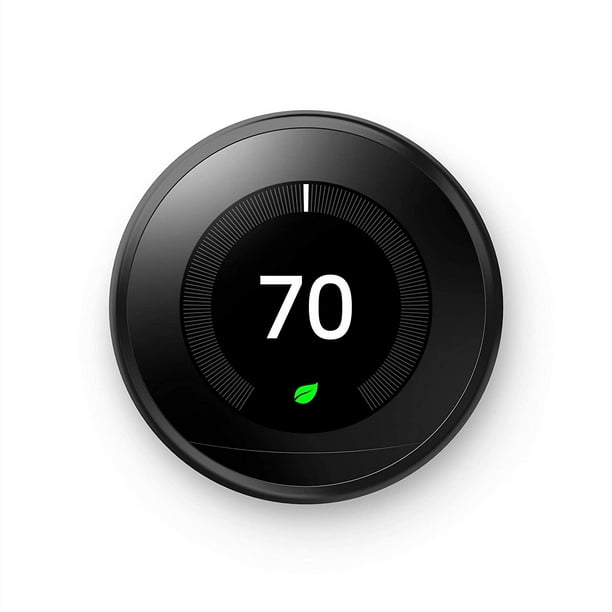 Google Nest Thermostat d'Apprentissage - Thermostat Intelligent Programmable pour la Maison - Thermostat Nid de 3ème Génération - Compatible avec Alexa - Noir