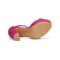 thumbnail image 5 of BLISSFUL STEP Women's Shoes Faux Suede Ankle Strap Open Toe High Chunky Heel Platform Sandals Hot Pink 9.5, 5 of 7