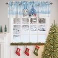 thumbnail image 4 of Blue Christmas Valances for Windows, 54 x 18in, Dwarf Present Tree Bird Snowflake Winter Rod Pocket Kitchen Valance Curtain Light Filtering Window Treatments for Living Room Bedroom, 1 Panel, 4 of 7