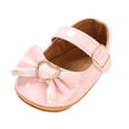 thumbnail image 3 of Zanarzt Infant Mary Jane Shoes Baby Girls Mary Jane Shoes Cute Bow Leather Princess Shoes Soft Sole Anti-Slip Newborn First Walking Shoes Dress Shoes Pink,US 5, 3 of 9