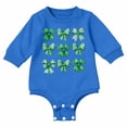 thumbnail image 2 of Coerni Four Leaf Clover Romper for Baby Boys Girls Bowknot Sweatshirt 𝐎nesie Cute Easter Clothes Cotton Warmly Spring Outwear, 2 of 8