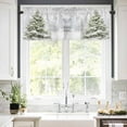 thumbnail image 5 of Winter Pine Tree Valances for Windows Snowflakes Christmas Tree Plant Rod Pocket Curtain Valance Window Treatment Short Curtains for Kitchen Living Room, 54"x18", 5 of 5