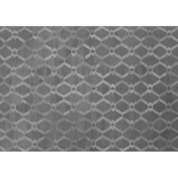 Ahgly Company Indoor Rectangle Abstract Gray Contemporary Area Rugs, 6' x 9'