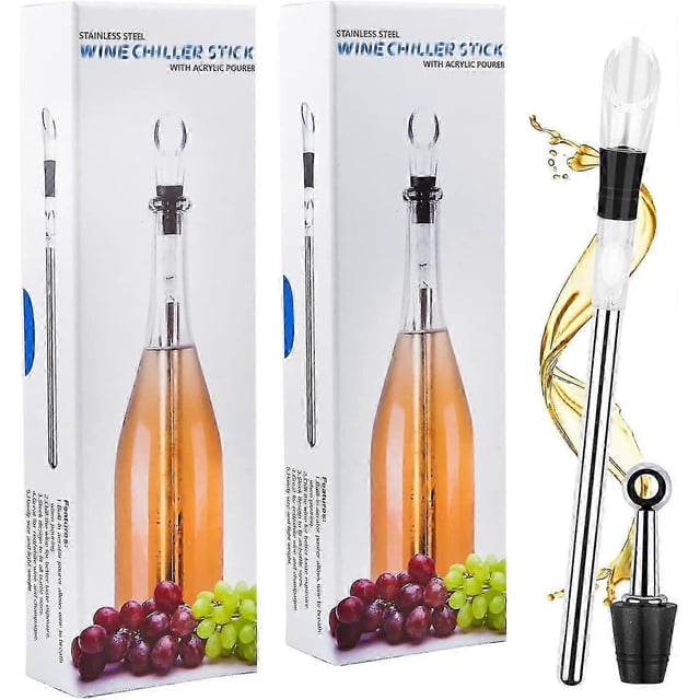 3-In-1 Wine Cooler,Wine Chiller With Stainless Steel Wine Pouer And Chill Rod