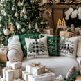 thumbnail image 2 of Merry Christmas Throw Pillow Covers 18x18 Inch Set of 4, Xmas Trees Truck Buffalo Plaid Believe Farmhouse Decorative Cushion Cases for Home Decoration G421-18, 2 of 6