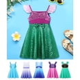 thumbnail image 2 of Vestido de verano para niño y niña, ropa informal con estampado de manga voladora, línea A, moda coreana, lentejuelas, para uso diario, 2 of 5