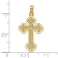 thumbnail image 2 of FB Jewels 14K Yellow Gold Arrow Tip Lace Center Cross Pendant, 2 of 2