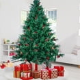 thumbnail image 5 of UTEN 6ft Green Artificial Christmas Tree with Pine Cone and Red Fruit, Foldable Metal Stand for Holiday Christmas Decoration, 5 of 12