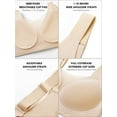 thumbnail image 5 of SHOWMALL Womens Wireless Bras Full Coverage Comfortable Seamless Everyday Bras Beige 3XL Soft Light Support Bras, 5 of 10