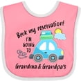 thumbnail image 3 of Inktastic Book My Reservation I'm Going to Grandma and Grandpa's Boys or Girls Baby Bib, 3 of 4