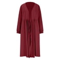 thumbnail image 4 of AUNVITO Women's Solid Color V Neck Tie Front Casual Dress Breathable and Comfortable for Summer, 4 of 9