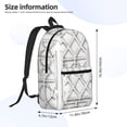 thumbnail image 2 of 17in Backpack With Pocket Adjustable Shoulder Strap Large Capacity Zipper Opening And Closing Double Pull Head Zipper For Work Travel Sports White Moroccan Trellis Hand-Drawn Sketch_1, 2 of 8