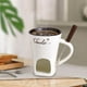 thumbnail image 3 of Fiudx Taza para Fondue de Chocolate, Olla de Cerámica para Derretir Queso, Diseño Elegante y Portátil, Versátil para Queso y Chocolate, Ideal para Fiestas y Regalos, Fácil de Limpiar, Juego de 1 Piez, 3 of 6