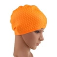 thumbnail image 2 of Deportes acuáticos Gorro de natación Silicona Elegante Adulto Impermeable Waterdrop Cover Naranja Barbie Nuevos Originales, 2 of 6