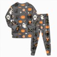 thumbnail image 4 of Zuwimk Toddler Girl Boys Pajamas Kids Halloween Graphic 2 Piece Cute Graphic Pjs Fall Winter Sleepwear Clothes Sets,Y005-Black, 4 of 9